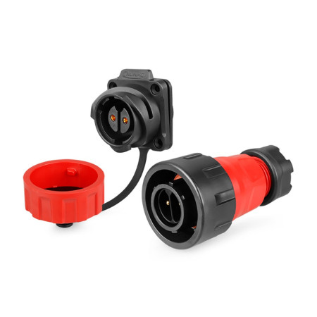 For XLR Waterproof IP68 25A 500V Gold-Plated Contacts Male Female M24 2 Pin Power Cable Connector