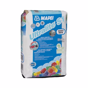Mapei Lightweight Rapid-Setting Tile Adhesive, 15Kg, Used for Fast-Track Installation of Ceramic and Porcelain Tiles - Grey