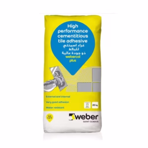 Weber Webercol WP Waterproof Tile Adhesive Grey - 25Kg - For Wet Areas, Bathrooms & Pools