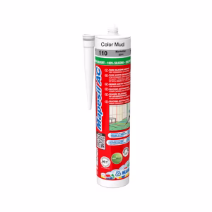 Mapei Sanitary Silicone Sealant, 310ml, Used for Mould-Resistant Joints in Bathrooms, Kitchens and Wet Areas - Mud