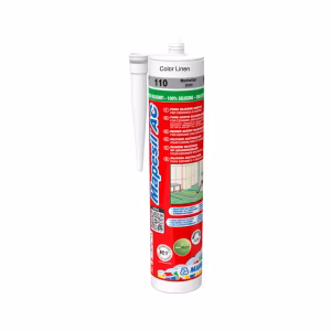 Mapei Sanitary Silicone Sealant, 310ml, Suitable for Mould-Resistant Joints in Bathrooms, Kitchens and Wet Areas - Linen