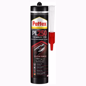 Pattex Construction Adhesive PL250 High Tack 440g White Cartridge Heavy-Duty Construction Bonding