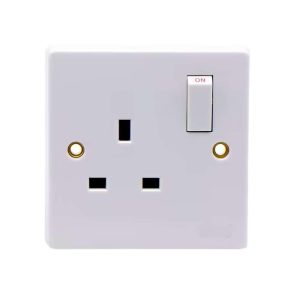 Veto 13A Single Weatherproof Socket, Splash-Proof Outdoor Socket for Workshops & Gardens