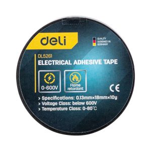 Deli Electrical Insulating Tape, 18mm x 10yds, Used for Safe Wire Insulation