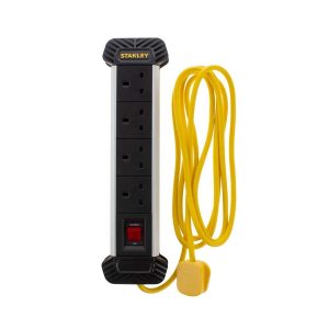 Stanley 3m 4 Socket Power Bar PVC Cable