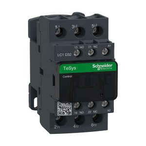 Schneider Contactor LC1D32M7 32A 3-Pole, 220V Coil, AC-3 Duty, Long-Life Contacts