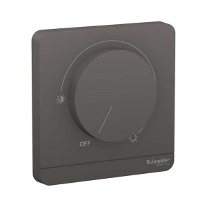 Schneider Electric AvatarOn Rotary Push Dimmer, 1-Gang 250VA, Smooth 0â€“100% Dimming, Suitable for Living Areas â€“ Dark Grey