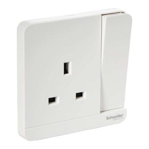 Schneider Electric AvatarOn Switched Socket, 3P 13A 250V, 1-Gang, Gives Premium Look, Suitable for Home & Office – White