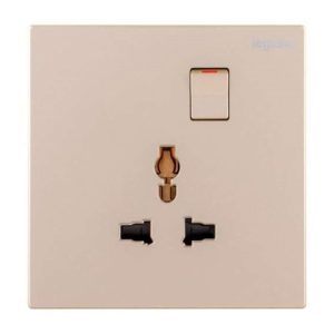 Legrand Galion Universal Switched Socket, 1-Gang 16A 250V, Gives Premium Look, Suitable for Home & Office Use Ã¢â‚¬â€œ Champagne