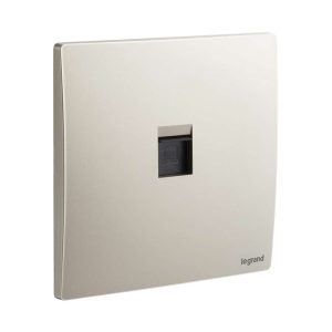 Legrand Mallia Senses RJ45 Data Socket Category 6, 1-Gang, Gives Premium Look, Suitable for Home & Office Use Ã¢â‚¬â€œ Champagne