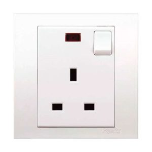 Schneider Electric Vivace Switched Socket with Neon, 1-Gang 13A 250V, Gives Premium Look, Suitable for Home & Office â€“ White