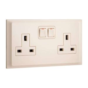 Legrand Belanko S 13A Double Switched Socket with LED, Reliable Twin Outlets, Suitable for Office, Hotels, Trains Ã¢â‚¬â€œ Ivory