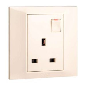 Legrand Belanko S 13A Single Switched Socket with LED, Power with Status Light, Suitable for Home & Hotels Ã¢â‚¬â€œ Ivory