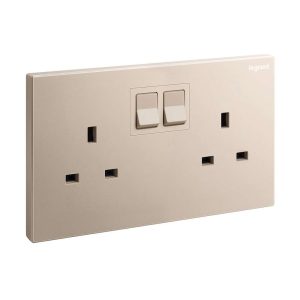 Legrand Galion 13A Double Switched Socket, Reliable Twin Outlets, Suitable for Office & Hotels Ã¢â‚¬â€œ Rose Gold