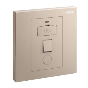 Legrand Galion S 13A FCU Switched Socket with C/O & LED, Metallic, Safe Spur, Suitable for Home & Office - Rose Gold