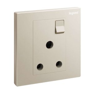 Legrand Galion 15A Switched Socket, Dedicated Higher-Duty Outlet, Suitable for Office - Champagne