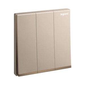 Legrand Galion 3-Gang 1-Way 16AX Switch, Triple Single-Point Control, Suitable for Home & Office - Rose Gold