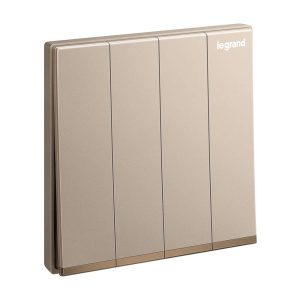 Legrand Galion 4-Gang 1-Way 16AX Switch, Quad Single-Point Control, Suitable for Home & Office - Rose Gold