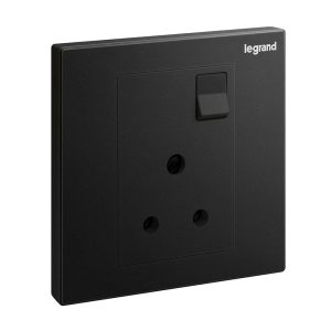 Legrand Galion 5A Switched Socket, Dedicated Low-Load Outlet, Suitable for Home & Office - Black
