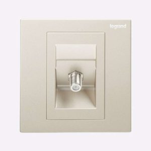 Legrand Galion TV Socket, F-Type (Satellite), 1-Gang, Direct SAT feed, Suitable for Home & Office - Champagne