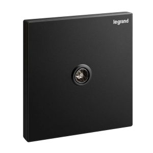 Legrand Galion TV Socket, IEC Female (TV), 1-Gang, Aerial endpoint, Suitable for Office - Black