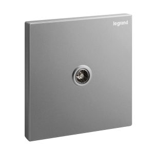 Legrand Galion TV Socket, IEC Female (TV), 1-Gang, Aerial endpoint, Suitable for Office - Dark Silver