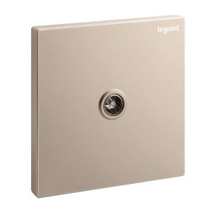 Legrand Galion TV Socket, IEC Female (TV), 1-Gang, Aerial endpoint, Suitable for Office - Rose Gold
