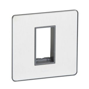 Legrand Synergy Sleek Arteor Adaptor 1-Gang, 1-Module for Mixing Ranges Ã¢â‚¬â€œ Brushed Stainless