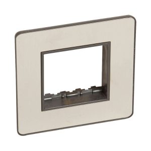 Legrand Synergy Sleek Arteor Adaptor 1-Gang, 2-Module for Mixing Ranges Ã¢â‚¬â€œ Brushed Stainless