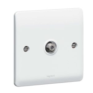 Legrand Synergy Screened Satellite Outlet Single F-Type for Reliable Reception Ã¢â‚¬â€œ White
