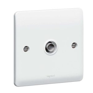 Legrand Synergy Screened TV Outlet, Single for Antenna Feeds, Suitable for Home Ã¢â‚¬â€œ White