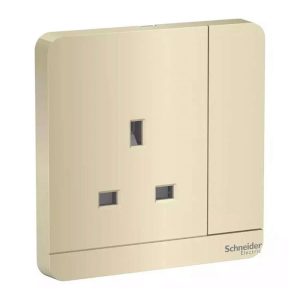 Schneider Electric AvatarOn 13A 250V 1-Gang Switched Socket, Wine Gold