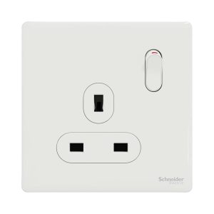 Schneider Electric UnicaX 13A 250V 1-Gang Switched Socket, Painted White