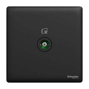 Schneider Electric UnicaX 1 Gang TV Socket, Jet Black, Slim Plate, Flush-Mount
