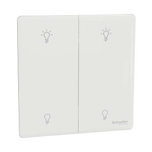 Schneider Electric UnicaX 2 Gang 250W Rotary Dimmer, Painted White, Smooth Control, Flush-Mount