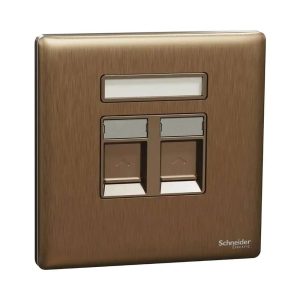 Schneider Electric UnicaX 2 Gang Wall Plate, Without Module, Dark Bronze, Flush-Mount