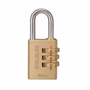 Stanley Padlock Brass 30mm 3-Digit Combination