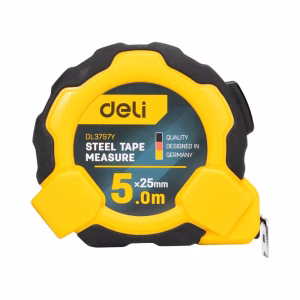 Deli Self-Locking Measuring Tape, 5m x 25mm, Used for Wide Blade, Clear Reading