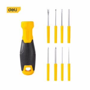 Deli Interchangeable Screwdriver Set, Suitable for Multi-Bit Everyday Use - Set of 9-Piece