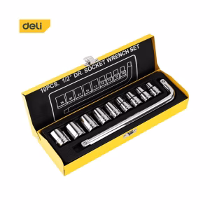 Deli 1/2" Socket Set, Used for Automotive & Mechanical Work - Set of 12-Piece
