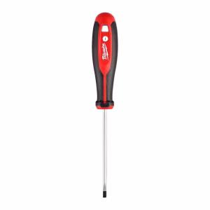 Milwaukee Tri-Lobe Slotted Screwdriver, 0.6 x 100mm, Comfort-Grip Flat Head Driver