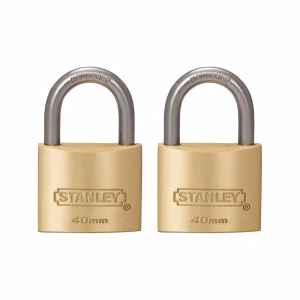 Stanley Padlock Brass 40mm Std Shackle (2 Pcs)