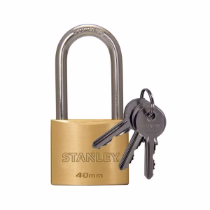 Stanley Padlock Brass 40mm Long Shackle