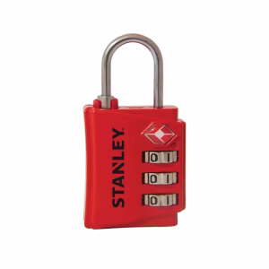 Stanley Padlock Zinc 30mm 3-Digit Combination TSA Red