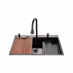 Euro Spring Stainless Steel Deep Kitchen Sink 750 X 450 X 250mm EDS-02 - Gun Gray