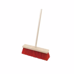 Hygiene System SB24+CJ999 Street Broom With Wooden Handle 24Inch - Red