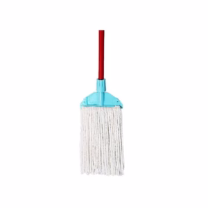 Kach Sheng KS6133+CJ999TH Cotton Wet Mop With Plastic Holder & Wooden Handle - White