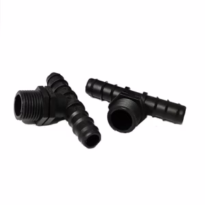 PVC Garden Male Tee Drip Irrigation Connector, UV Resistant 1/2 x13mm, 50 pcs