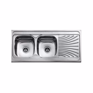 Milano Stainless Steel Double Bowl Kitchen Sink 1200 X 600 X 180mm BL-853