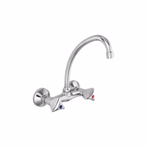 Milano Classic Wall Mounted Kitchen Sink Mixer - Chrome